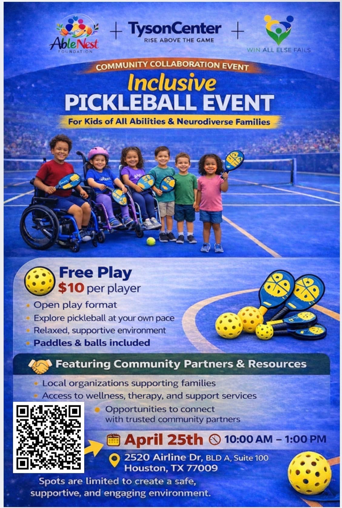Inclusive Pickleball Event for All Spectrum Kids